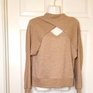 Womens Longsleeve High Kneck Cut Out Sweater Size Medium